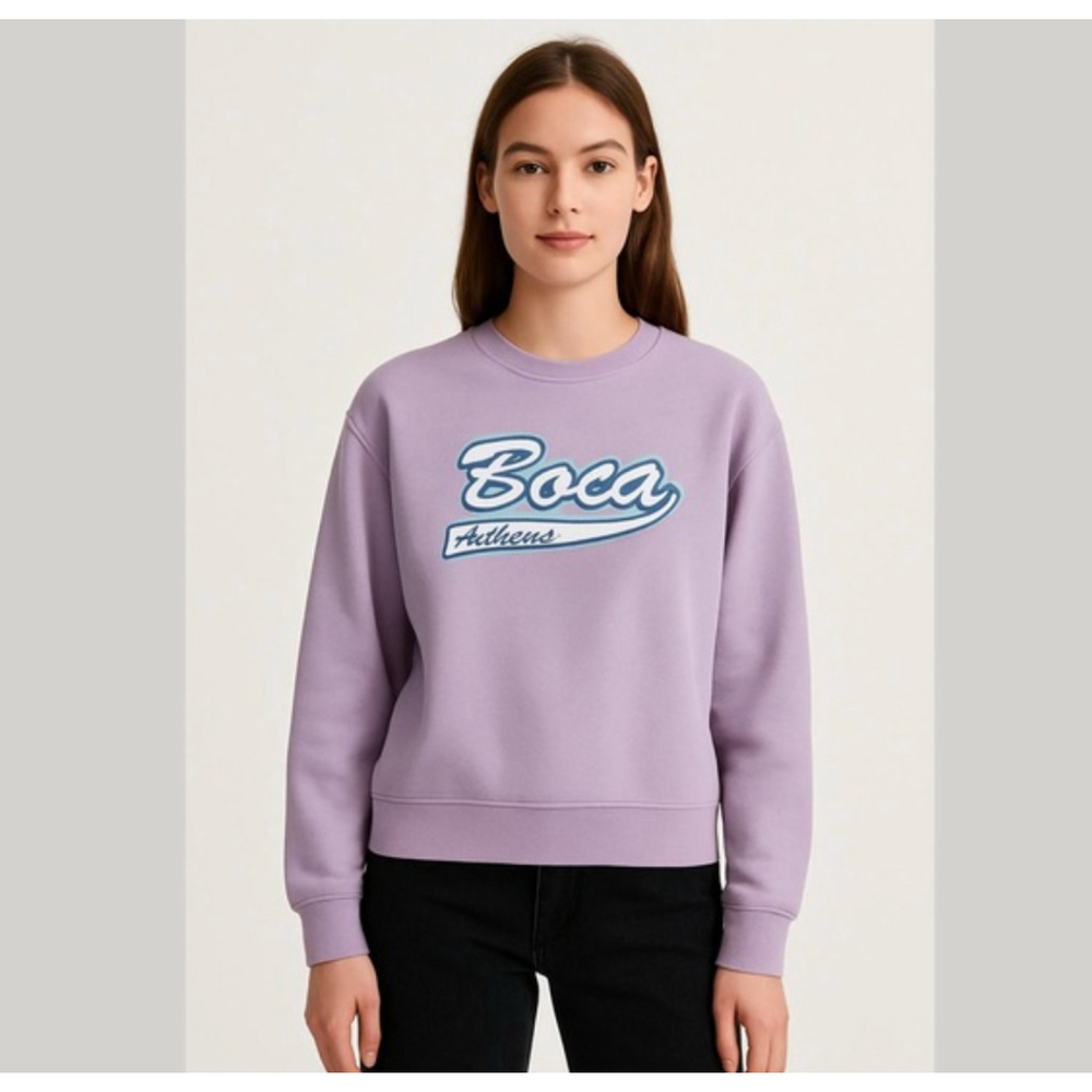 Vintage Boca Lavender Mauve Logo Crewneck Sweatshirt Size S